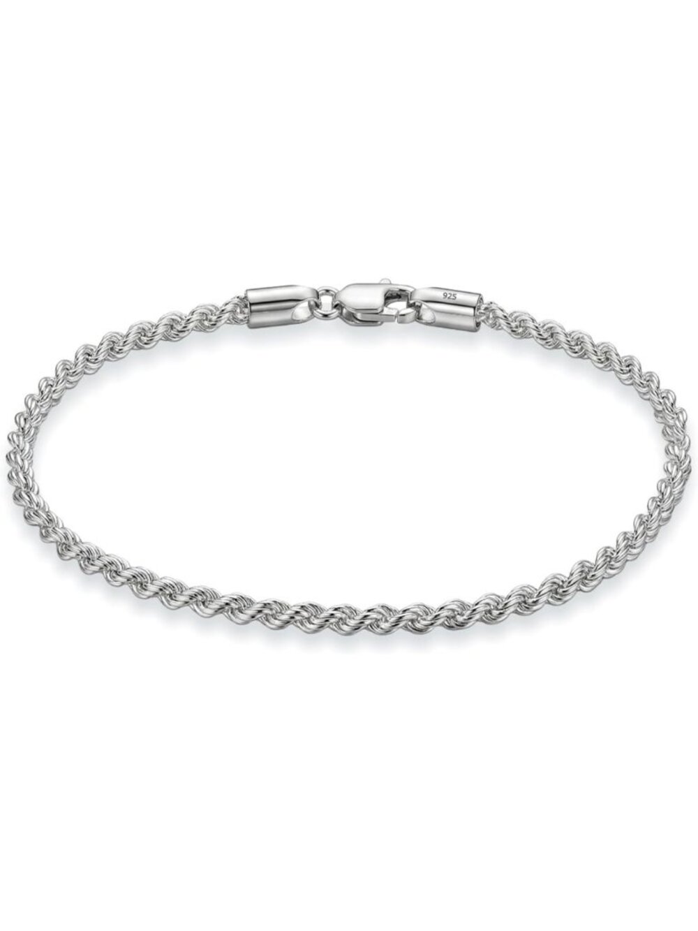 925 Sterling Silver Twisted Rope Chain Bracelet for Women & Men | Gift-Ready